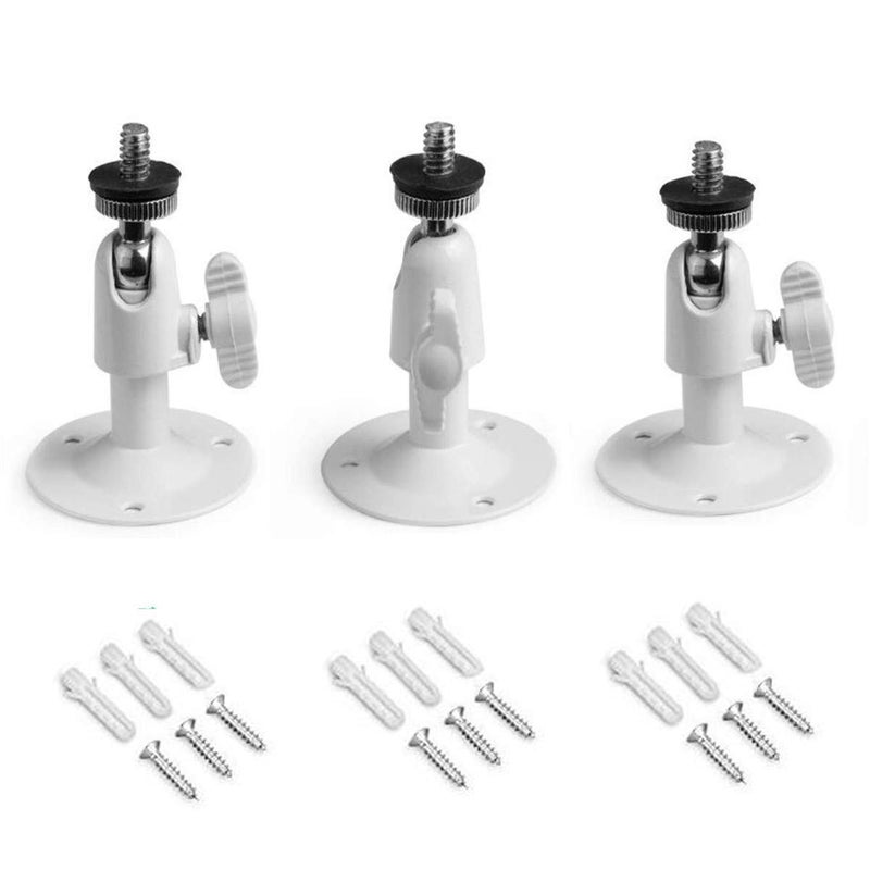 SERMICLE Security Wall Mount for Stick Up Cam Wired/Batter, Metal Security Camera Bracket for Oculus Sensor,Arlo, Arlo Pro, 360Â° Rotation 1/4" Screw (3 Pack,White) - Image 1